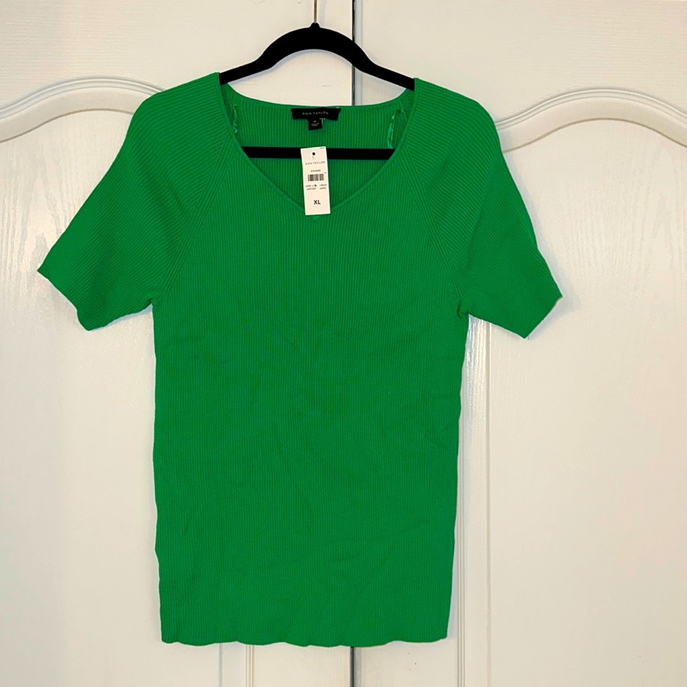 Ann Taylor Lite-weight Knit Short-Sleeved Top